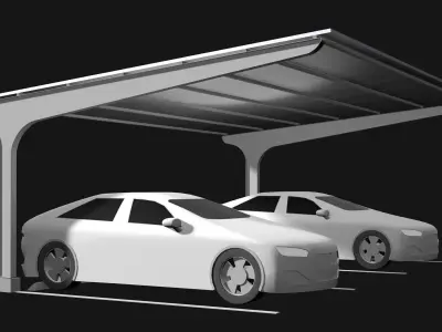 Solar carport 25U08 3D model