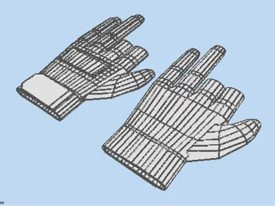 Sport Gloves - Paintball 3D model