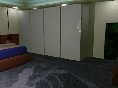 Modern Bedroom  Low-poly 3D model