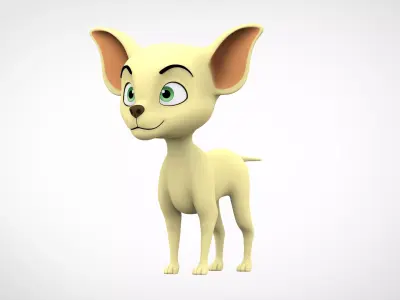 Cream Chihuahua Low-poly 3D model