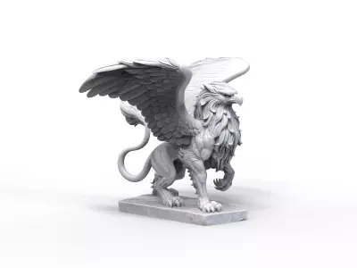 High-Detail Griffin Statue - Mythical Creature Sculpture 3D print model