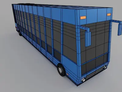 Cartoon Low Poly Bus Vechiles Pack  Low-poly 3D model