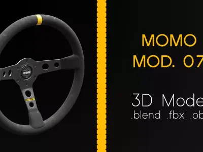 MOMO Mod 07 Steering Wheel 3D Model 3D model