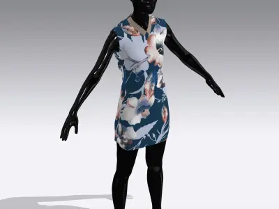 Woman Cloth Dress Low-poly 3D model