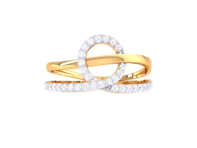 Diamond Infinity Loop Ring 3D Model - Intertwined Crossover Band Free 3D print model