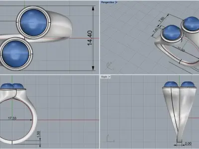 Cabochon ring model 512 3D print model