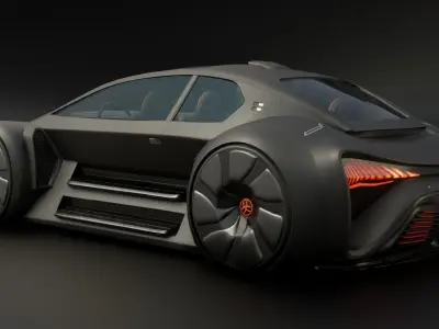3Dpro CAR scifi 6 Low-poly 3D model