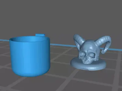 ashtray for tobacco with skull 3D print model