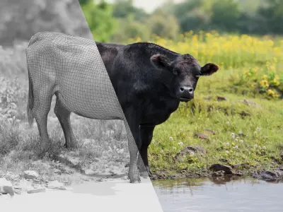 Black Cattle Animated VFX Grace 3D model