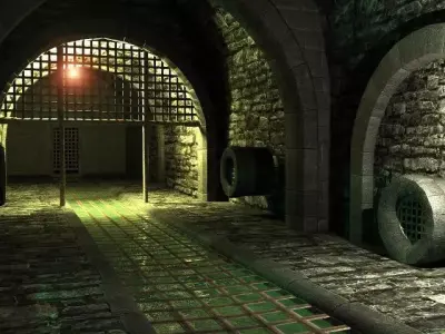 Sewer Set prison cell Low-poly 3D model