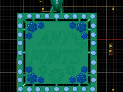 customizable name pendant 3D print model