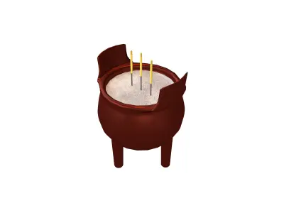 Cartoon Incense Burner v1 001 Low-poly 3D model