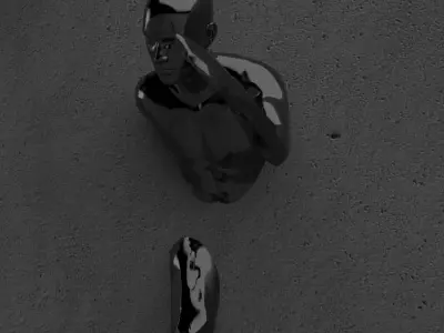 Lifesize Running man out of the Wall Sculpture 3D print model