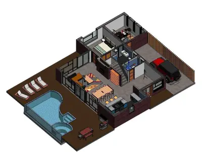 BIM Brick Villa - Original Design 3D model