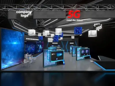 exhibition stand 20x15 model 3D model