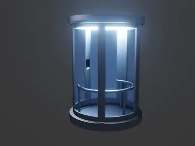 Cylindrical Elevator 3D Model 3D model