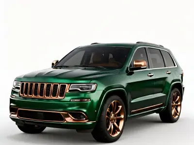 Emerald Green And Rose Gold Luxury SUV 3D Model Low-poly 3D model