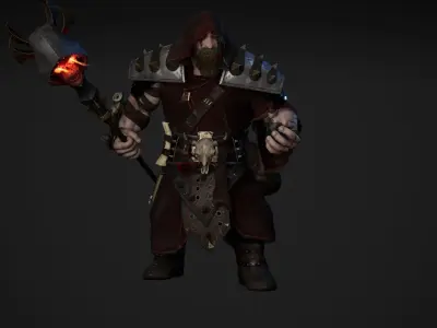 Dark Dwarf Low-poly 3D model