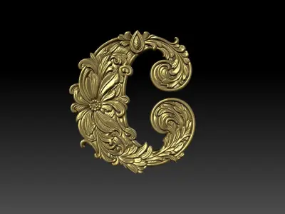 26 Alphabet Letters basrelief 3D print model