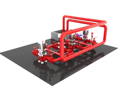  Fire pump station 3D model