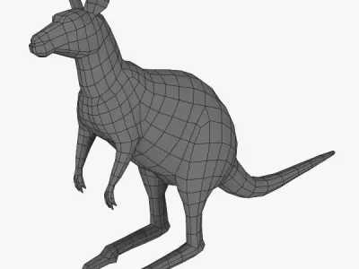 Kangaroo Low-poly 3D model