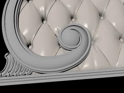 double bed headboard 3D model