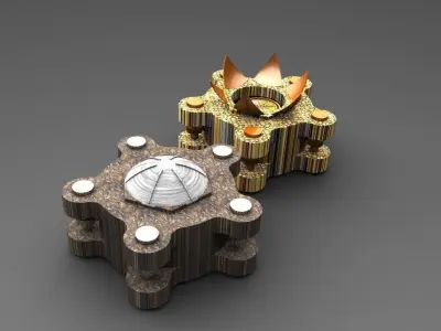 steampunk-compass-puzzle-box 2 futuristic crystal ball Free 3D model