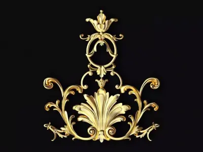 Central decor ornament for furniture 3D model 866