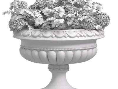 Flowers Garden Plant Vase Flowerpot Patio 3D model