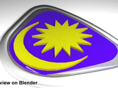 Crest Logo Proton Car classic design 3D model