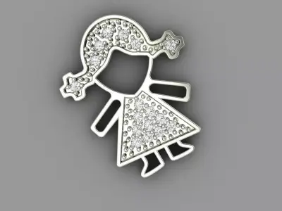 Little girl pendent 3D print model