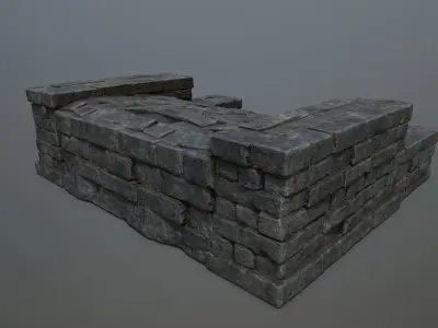 Ruin Stairs Low-poly 3D model
