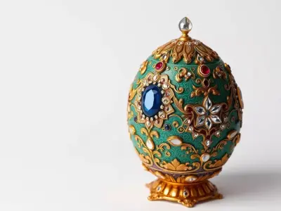 Emerald Jeweled Faberge Egg model pack Low-poly 3D model