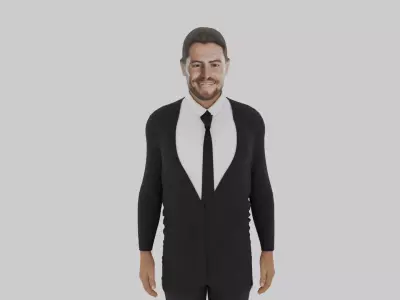 Jorginho man in suit Low-poly 3D model