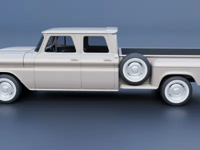 GMC Crew Cab Pickup 1965 3D print model