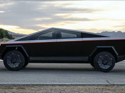 Cybertruck futuristic electric vehicle 3D model