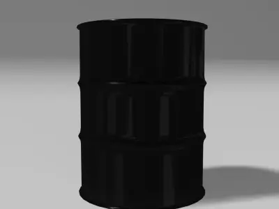 Black steel barrel Free low-poly 3D model