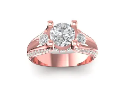 Elegant Diamond Engagement Ring for Women 1696 3D print model