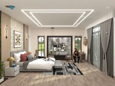 4800mm X 5750mm Luxurious Bedroom 3D model