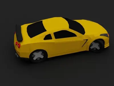Low Poly Nissan GTR 2015 Sports Car Low-poly 3D model
