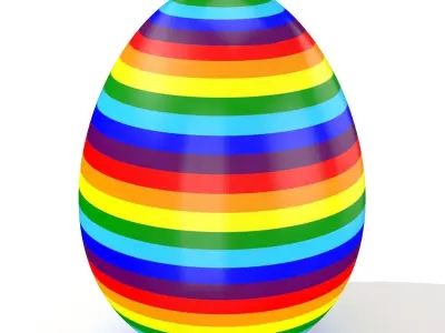 Easter Egg Cracked  N002 Low-poly 3D model