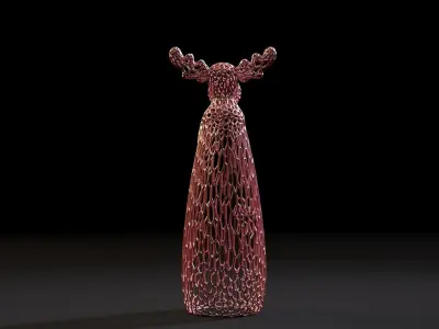 Christmas decor lamp elk 3D print model