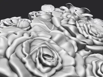 Roses relief  3D print model