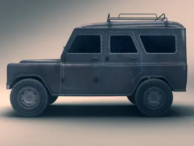 SUV 2 old land rover Low-poly 3D model