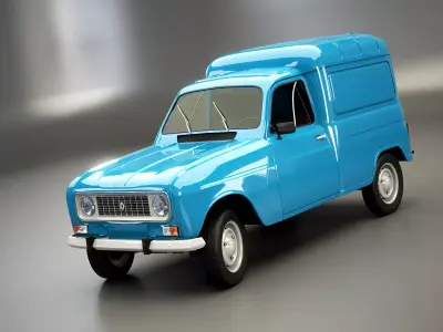 Renault 4 Van Low-poly 3D model