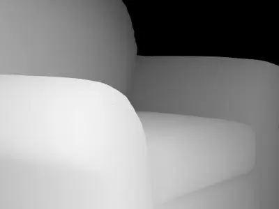 Brown Leather Sofa 3D model