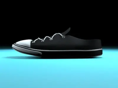 Black boots Low-poly 3D model