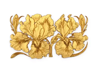 mural classic flowers decor ornament 17 3D model
