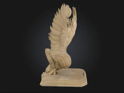 Winged Goddess Statue Divine Monument Model  3D model