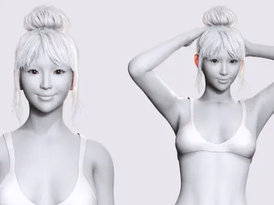 Download a Free High-Quality 3D Female Model Fully Rigged Free low-poly 3D model